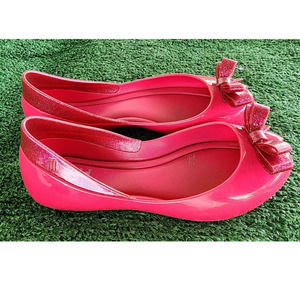 Mel Dreamed by Melissa Kids Pink Bow Glitter‎ Jelly Flat Size 12